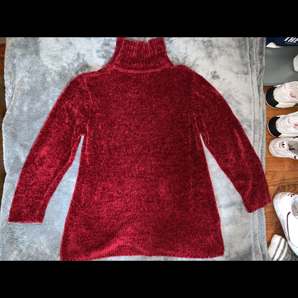 Knit oversized turtleneck sweater